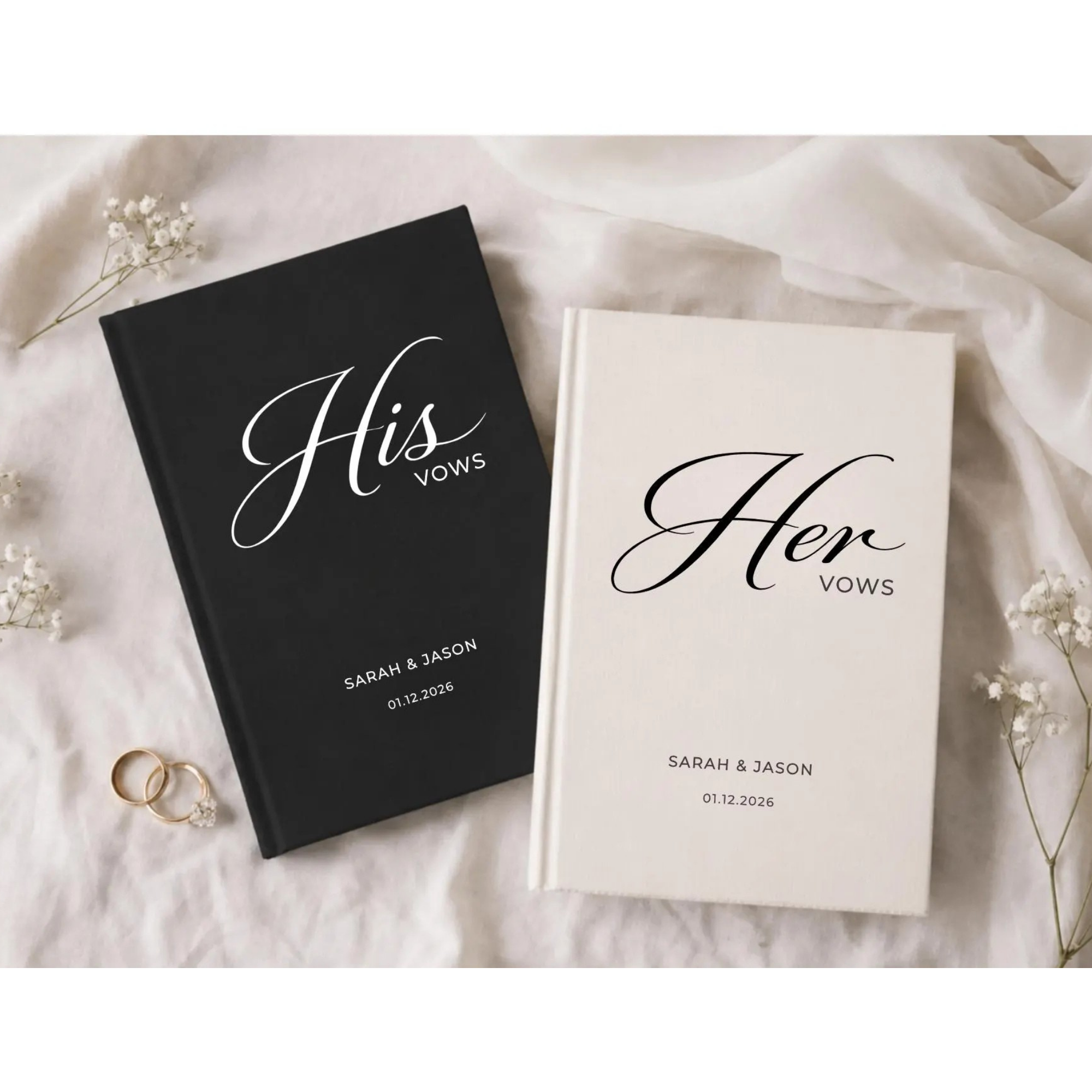 Personalized Wedding Vow Books | Custom His and Hers Vow Journal Set