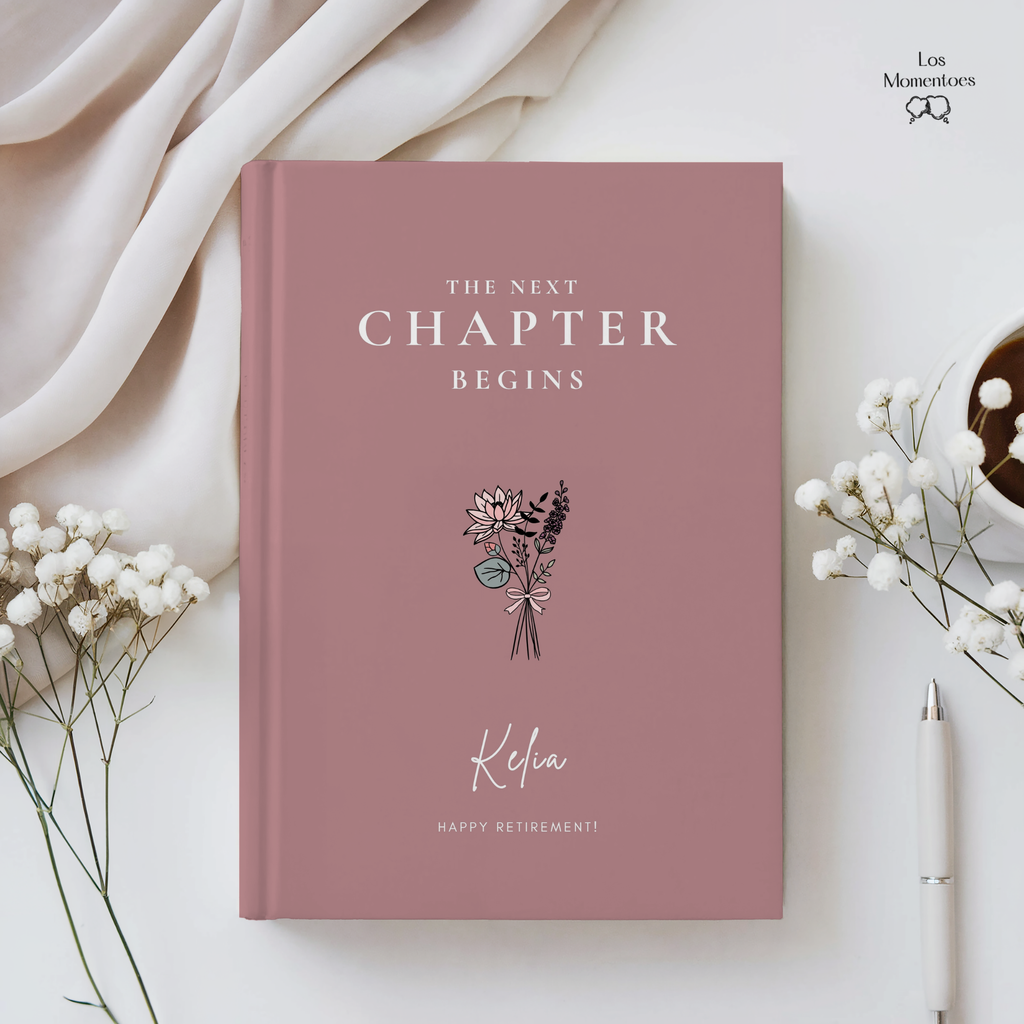 Personalized Next Chapter Journal | Custom Birth Flower Keepsake