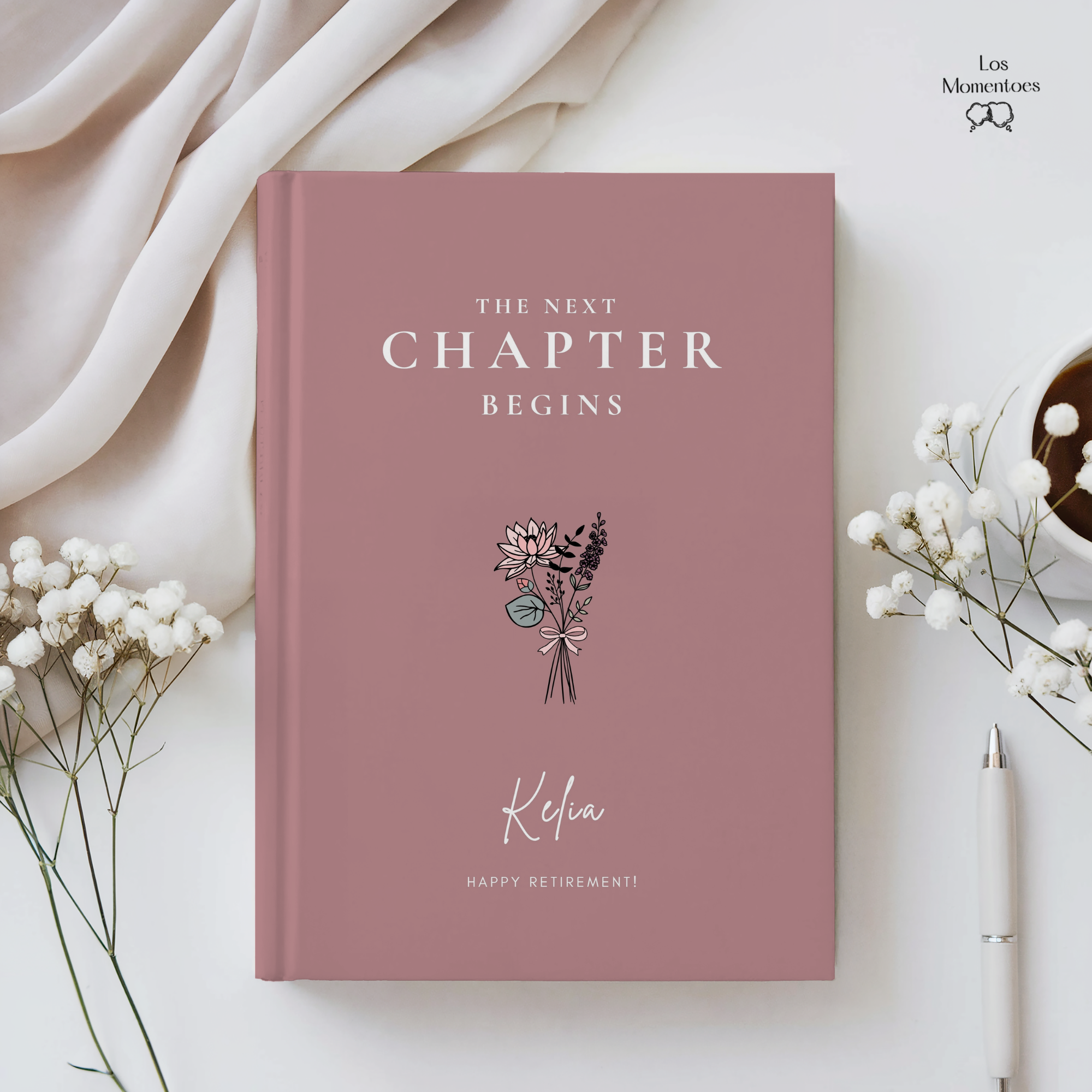 Personalized Next Chapter Journal | Custom Birth Flower Keepsake