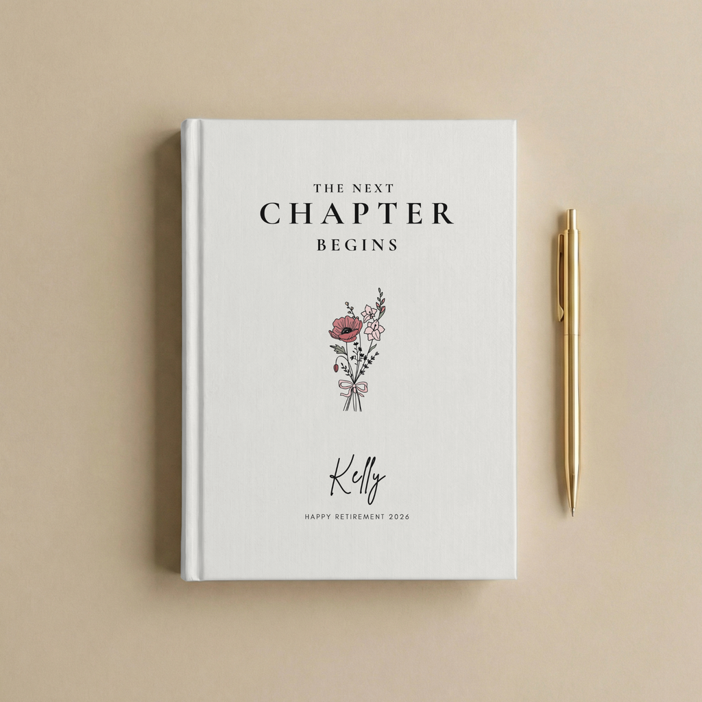 Personalized Next Chapter Journal | Custom Birth Flower Keepsake