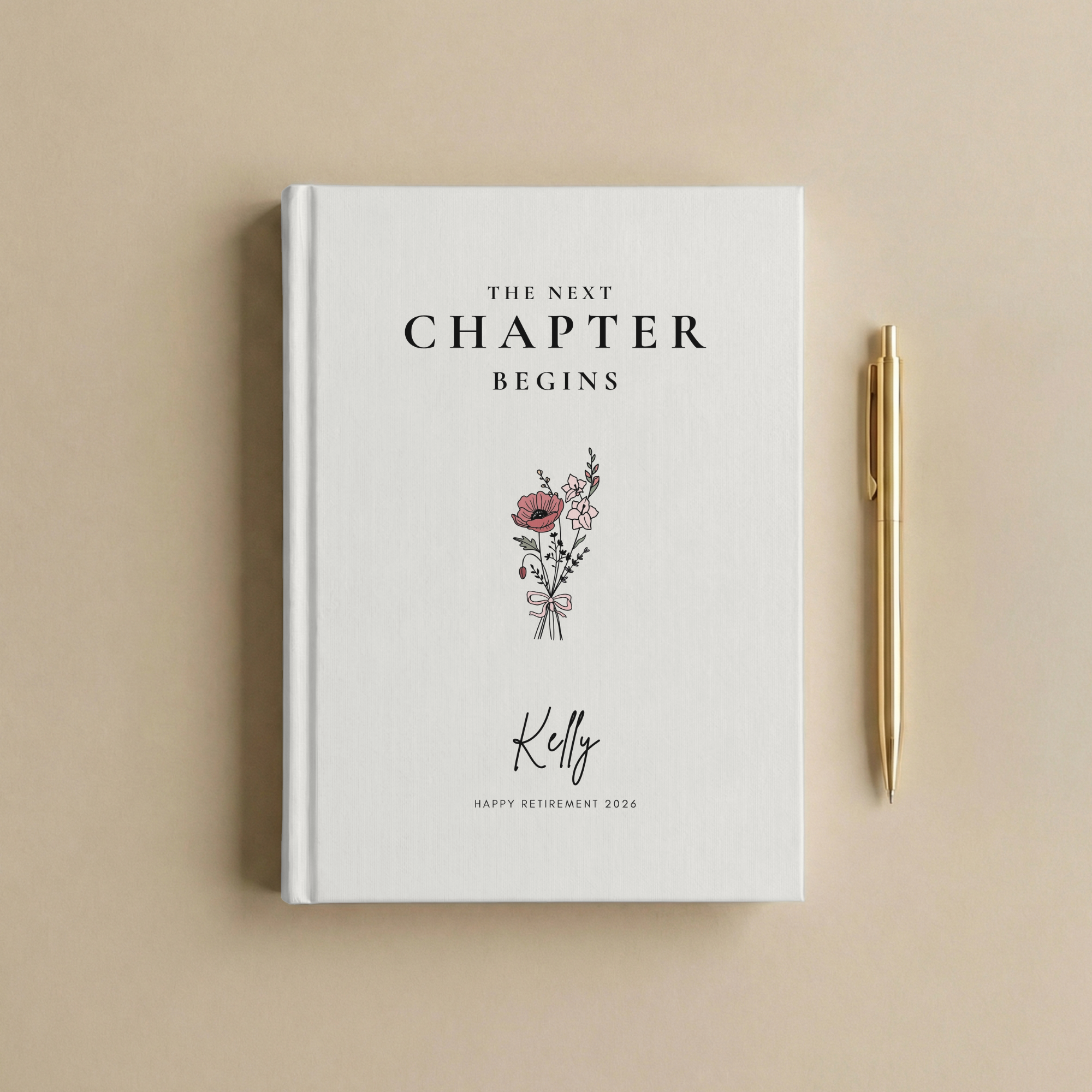 Personalized Next Chapter Journal | Custom Birth Flower Keepsake