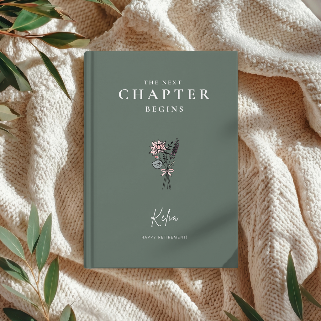 Personalized Next Chapter Journal | Custom Birth Flower Keepsake