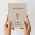 Personalized Next Chapter Journal | Custom Birth Flower Keepsake